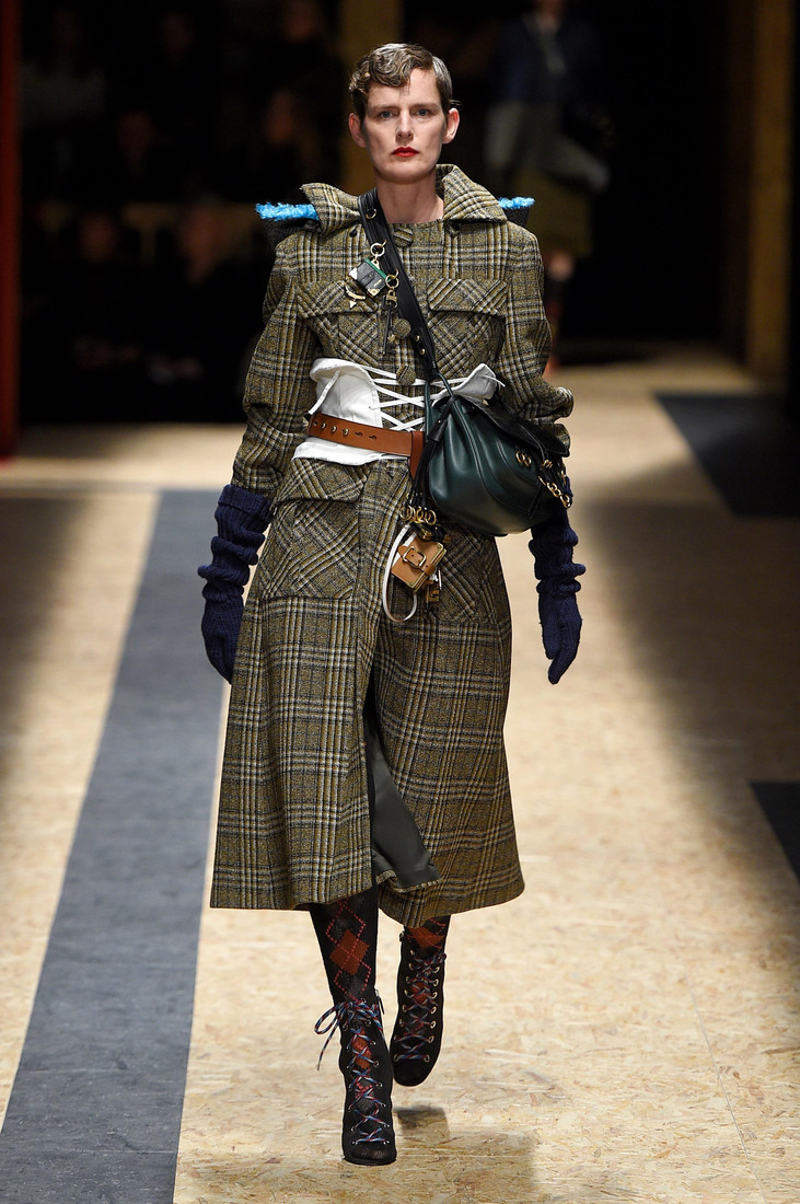 FOR EDITORIAL USE ONLY. Prada Milan Ready to Wear. Autumn/Winter 2016. British model Stella Tennant. ALTERNATIVE IMAGES AVAILABLE ON REQUEST.